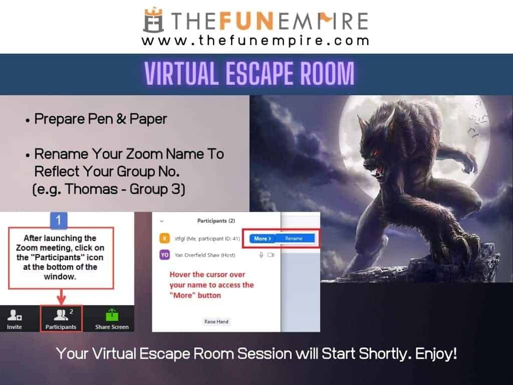 Virtual Escape Room Waiting Room Background